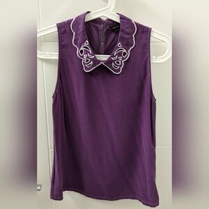 Maji purple sleeveless silk blouse